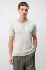 Antioch Taş Dokulu Erkek Triko T-Shirt