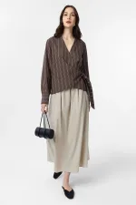 Antioch Coffee Draped Kimono Women's Shirt
