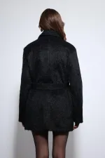 Antioch Siyah Kısa Suni Kürklü Kaban