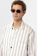 Antioch White Relax Fit Striped Men's Shirt