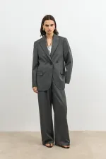 Antioch Grey Double-Breasted Women's Blazer