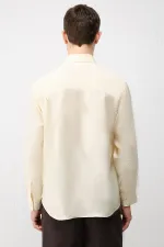 Chemise homme Antioch jaune en mélange modal coupe décontractée