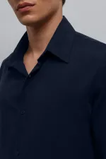 Antioch Navy Blue Technical Regular Fit Men's Shirt