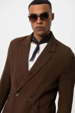 Antioch Coffee Double-Breasted Unlined Men's Blazer Jacket