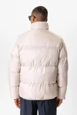 Antioch Bej Dik Yaka Kauçuk Şişme Mont