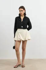 Chemise rayée Antioch Black 100 % lyocell pour femme avec mouchoir