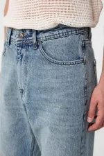 Jean Antioch bleu glacier taille haute coupe classique pour homme