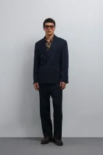 Veste blazer homme Antioch Navy Relax Fit à double boutonnage