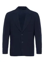 Antioch Navy Blue Unlined Men's Blazer Jacket with Patch Pockets