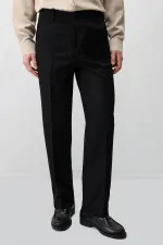 Antioch Black Straight Fit Men's Trousers
