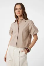 Chemise à manches ballon Antioch Mink pour femme