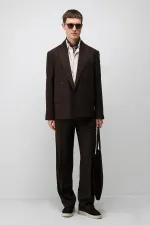 Antioch Dark Brown Relax Fit Linen Blend Men's Blazer Jacket