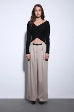 Antioch Siyah Kruvaze Kadın Bluz