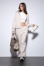 Antioch Taş Kapüşonlu Sweatshirt Kadın Eşofman Takım