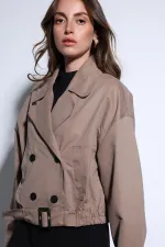Trench-coat court croisé beige Antioch pour femme