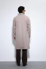 Manteau oversize pour homme Antioch Stone avec ceinture