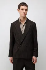 Costume rayé coupe décontractée Antioch Coffee pour homme