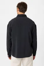 Antioch Siyah Relax Fit Modal Kumaş Erkek Gömlek