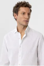 Antioch White Linen Blend Men's Shirt