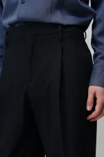 Antioch Lacivert Relaxed Fit Pileli Erkek Pantolon