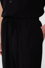 Antioch Black Linen Blend Men's Jogger Pants