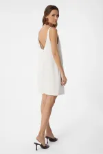 Antioch Ecru Linen Blend Women's Mini Dress