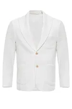 Antioch Ekru Torba Cepli Astarsız Erkek Blazer Ceket