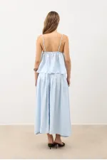 Jupe drapée bleue Antioch Bebe pour femme