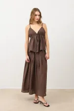 Jupe drapée pour femme Antioch Coffee