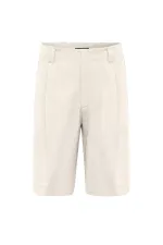 Bermuda plissé taille haute décontracté Antioch Stone pour homme