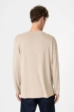 Antioch Beige Relaxed Fit Basic Men's T-Shirt