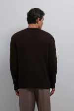 Pull homme Antioch Coffee à col en V texturé