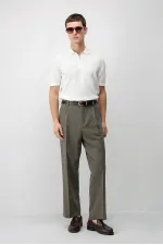 T-shirt en maille Antioch Ecru Comfort Slim à fermeture éclair pour homme