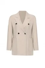 Antioch Bej Kruvaze Kadın Blazer Ceket