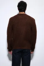 Antioch Coffee Knit Textured Men's Sweater