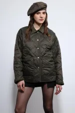 Antioch Haki Kontrast Yaka Desenli Mont