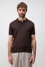 T-shirt en maille pour homme Antioch Coffee Comfort Slim à col polo