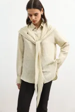 Antioch Bej Mendil Detaylı Kadın Gömlek