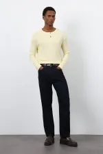 T-shirt Antioch jaune côtelé à col boutonné