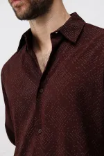 Chemise texturée pour homme Antioch Coffee Modal Blend