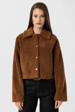 Manteau texturé doux pour femme Antioch Coffee