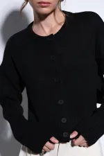 Pull en maille Antioch noir fendu pour femme