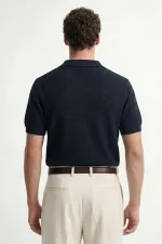 Antioch Lacivert Dokulu Polo Yaka Erkek T-Shirt