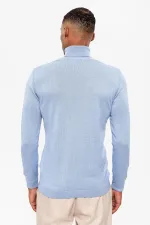 Pull en maille pour garçon Antioch Bebe bleu à col roulé