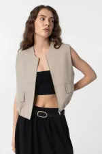 Antioch Bej Oversize Kadın Yelek