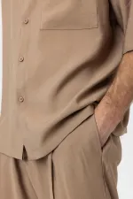 Chemise homme Antioch Mink à manches courtes décontractées