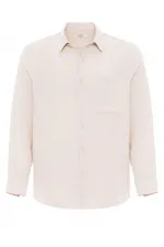 Antioch Ecru Muslin Fabric Long-Sleeve Men's Shirt