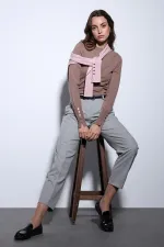 Antioch Light Brown Basic Women's Knit Sweater