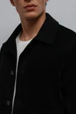 Veste classique pour homme en daim noir Antioch