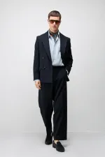 Costume rayé Antioch Navy coupe décontractée pour homme